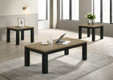 Brown Black 3-Piece Living Room Table Set Table Top Cocktail Table and Two Matching End Tables B011P244305