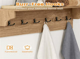 Wall Mount Coat Rack with Shelf - 31.5"x5.5"x8", 6 Hooks & 110LBS Capacity 23101539