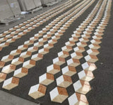 Hexagon Water-jet marble,White Gold Red 3 color, natural marble, for floor and wall,polished marble W1696P314482