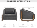 057- Set of 1 Chenille Fabric Modern Upholstered Armchair with Wooden Side Frame , Accent Leisure W527P239828