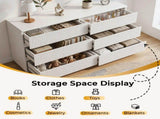 Handleless 6-Drawer Cabinet with Grille Finish P2 Particleboard MDF & Melamine Veneer 61471650