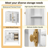 36-inch Bathroom Vanity 2 Soft Close Doors, Solid Wood Frame Modern Bathroom Storage Cabinet N710P223192K