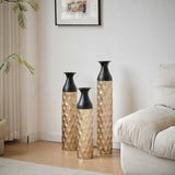Floor Metal Vases Decorated White Metal Set of 3 gorgeous home decoration large glazed metal W2796P234276