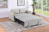Percy 55.5"W Beige Teddy Velvet Sleeper Loveseat with Dual-Pull Sleeper Design B061P151389