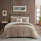 Full/Queen Plush to Sherpa Down Alternative Comforter Set B035100485