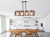 4-Light Kitchen Island Lights Pendant Light Farmhouse Dining Room Light Fixture, Rustic Wood and W1592P233389