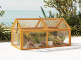 Orange Portable Garden Hot House, Sturdy Wooden Greenhouse for Vegetables Fruits Flowers 07427865