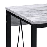 Antique White and Black 35.5" Writing Desk with Metal Sled Base B062P184522