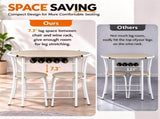 (85x60x76cm) Oak Grain PVC White Paint Breakfast Table and Chair Set Larger Version 97882164