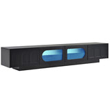ON-TREND TV Stand with Fluted tempered Glass Doors for TVs Up to 95'', Functional Media Console with WF531672AAB