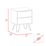 Augusta 2 Nightstand , End Table, Side Table Four Legs, Two Drawers -Light Oak B07091892