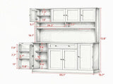 Pantry Cabinet 73" with Charging Station, 55" Wide Kitchen Pantry with Microwave Stand, White 90098810