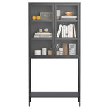 59"H Heavy Duty Metal Storage Cabinet,Sideboards & Buffet,Display Storage Cabinet with Glass Doors W2735P186329