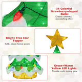 5.2ft Lighted Christmas Tree - 34 Strawberry Bulbs Star Topper, IP44 Waterproof, GreenYellow 20931116