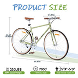 Single Speed Retro style 700C Road Bike For men women's City Bicycle,Steel Frame W1019P175591