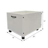 White Toy Box with Wheels B062P209326