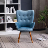 ZNTS Doarnin Contemporary Silky Velvet Tufted Button Back Accent Chair, Blue T2574P164266