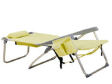 63*70*99cm Heightened Oxford Cloth Silver White Aluminum Tube Bearing 100kg Beach Chair Yellow 60829302