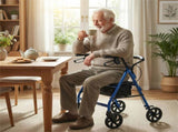 2-in-1 Rollator Walker with Seat , 8-Inch Large Wheels & Versatile Braking System, Adjustable 20732841