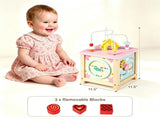 Wooden Activity Cube for Toddlers, Multi-Side Play Center with Pretend Kitchen & Storage 58446682