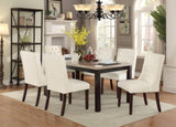 ZNTS Modern Faux Leather White Tufted Set of 2 Chairs Dining Seat Chair HSESF00F1503