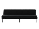 Black 3-Seater Futon Sofa Bed, Twin Folding Sleeper Sofa, Sturdy Metal Frame, Skin-Friendly B347P507913