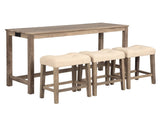 4-Piece Bar Table Set with Power Outlet, Dining Bar Table and Chairs Set,Bar Table Set with 3 Padded W1998P193826