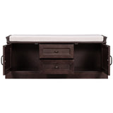 ZNTS TREXM Storage Bench with 2 Drawers and 2 Cabinets, Shoe Bench with Removable Cushion for Living WF288172AAP