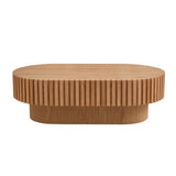 43.70Inch Modern Handcraft Drum Coffee Oval Coffee for Living Room,Small Wooden Coffee W2582P250631