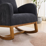 27.2"W Rocking Chair for Nursery, Polyester Glider Chair with High Back and Side Pocket, Rocking W1852P171376