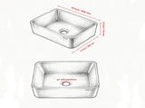 16x12 Inch Rectangle Countertop Vessel Sink, Bathroom Basin for Home, Hotel, Toilet & RV 33203347