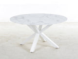 42.1"WHITE Table cross leg Mid-century Dining Table for 4-6 people With Round Mdf Table Top, W234P363951