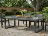 Outdoor 69" Acacia Wood Dining Table, Sandblast Dark Gray Finish 62617.00SDGRY