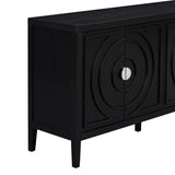 TREXM Retro Sideboard door with Circular Groove Design Round Metal Door Handle for Entrance, Dinning WF307723AAB