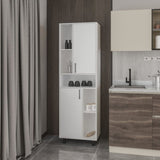 FM FURNITURE Buckshot Kitchen Pantry with Open Storage and 2 Doors, White B128P301403