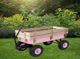 Heavy Duty Steel Wooden Side Support Cargo Wagon with 10" All-Terrain Air Tires, Up to 220lb Load 30579157