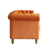 ZNTS Chesterfield Velvet Sofa 84.65 inch for Living Room ORANGE Color W579104833