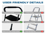 Step Ladder, Folding Step Stool with Wide Anti-Slip Pedal, Sturdy Steel Ladder, Convenient Handrail, W2660P468424