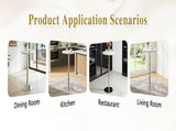 Rock slab circular tabletop non adjustable bar table, bar table with silver legs W2920P443468