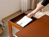 Bamboo folding edge table with movable storage, foldable tabletop suitable for beds and sofas, W2641P454908