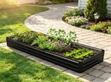 95" x 36" x 12" Black Galvanized Raised Garden Bed Easy Assembly Planter for Growing Flowers, 31370814