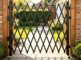 7.25 ft H x 7.8 ft W Single Folding Security Gate, Accordion Gate with 360&deg Rolling Casters and 82023092