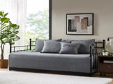 6 Piece Reversible Plaid Daybed Cover Set Grey Daybed B035P266680