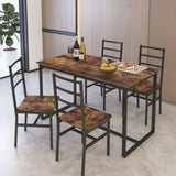 Five-piece set table and chair with backrest, industrial style, solid structure W57868875