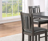 ZNTS Grey Finish Dinette 5pc Set Kitchen Breakfast Counter height Dining Table w wooden Top Upholstered B01146569