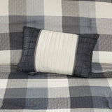 7 Piece Herringbone Comforter Set Grey Cal King B03597010