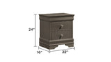 Blaze Modern Style 2-Drawer Night stand Made with Wood in Metallic Gray B009P286644