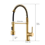Commercial LED Kitchen Faucet with Pull Down Sprayer, Single Handle Single Lever Kitchen Sink Faucet W1932P156148