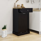 One Drawers and One-Compartment Tilt-Out Trash Cabinet Kitchen Trash Cabinet-Black W1120127325