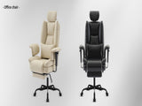 Office Chair 200 kg PU Leather Computer Chair with Lumbar Support and High Backrest, W2367P290466